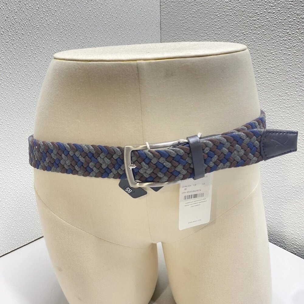 NEW BRAX Men's Haka Woven Multicolor Belt Size S (32-33) Blue/Grey/Brown